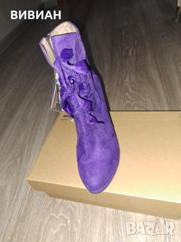 Лилави боти естествена кожа TAMARIS 37 номе., снимка 6 - Детски боти и ботуши - 52436033