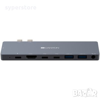 USB Хъб USB Преобразувател CANYON CNS-TDS08DG, 8-in-1 Multiport Docking Station Dual