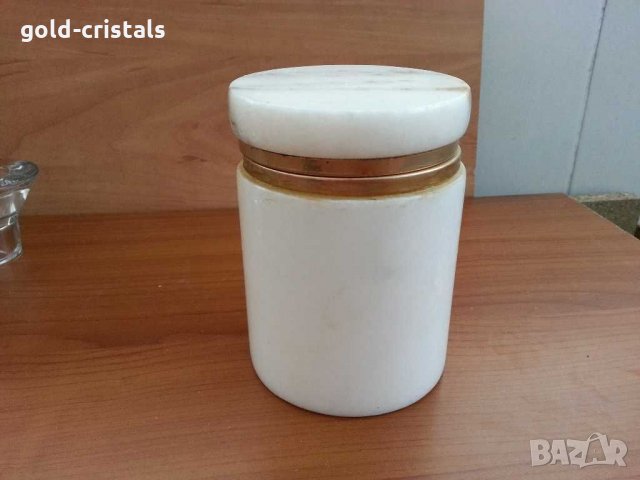 Ретро мраморна кутия с капак, снимка 2 - Антикварни и старинни предмети - 31273611