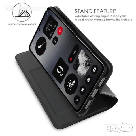 DUX DUCIS Кожен калъф за Nothing Phone (3) 5G- Държач за Карти и Стойка, вкл. Протектор, 4 Цвята, снимка 5 - Калъфи, кейсове - 52659608