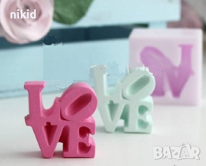 Love букви надпис силиконов молд форма калъп фондан гипс шоколад, снимка 3 - Форми - 37304967