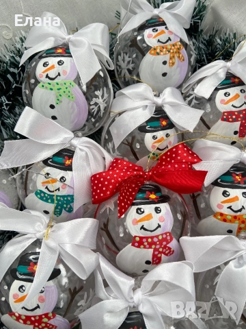 Ръчно рисувани Коледни топки, снимка 2 - Декорация за дома - 52439569