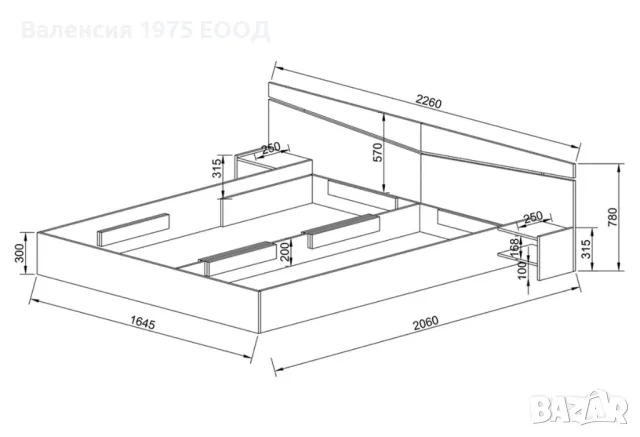 Спалня с нощни шкафчета Сити 2007 бяло/ арвен, снимка 2 - Спални и легла - 46470393