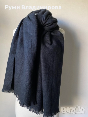 Голям, черен шал тип одеало, снимка 3 - Шалове - 52788527