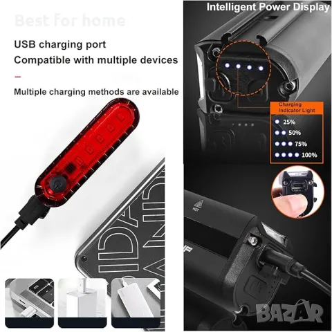 Комплект велосипедни светлини за нощно каране  QANGEL, снимка 3 - Аксесоари за велосипеди - 49751708