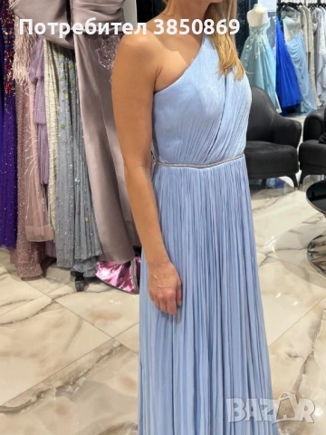 Синя дълга официална рокля, снимка 2 - Рокли - 54325378