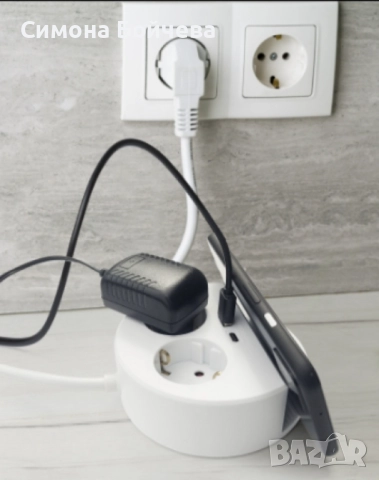 Technaxx, Настолно гнездо за мобилен телефон, 2 x 230V и 2 USB порта, снимка 4 - Други - 52807258