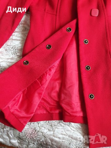 Червено палто , снимка 3 - Палта, манта - 34505688
