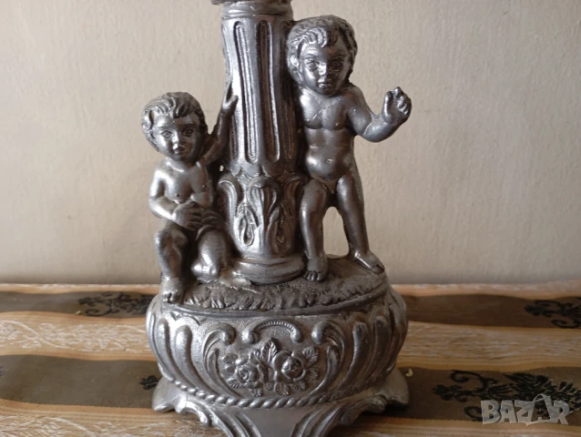 Свещник в бароков стил, снимка 2 - Други ценни предмети - 51221137