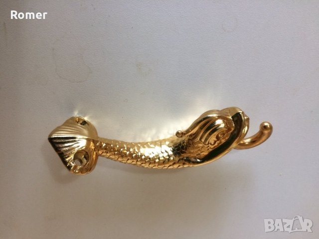 Стара позлатена закачалка делфин LAN-BAR Dolphin Range, снимка 4 - Антикварни и старинни предмети - 33840861