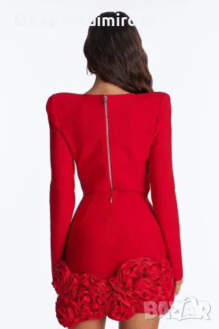 Оригинална Мини Рокля 3D апликация - бранд Fashion Nova, снимка 4 - Рокли - 56058688