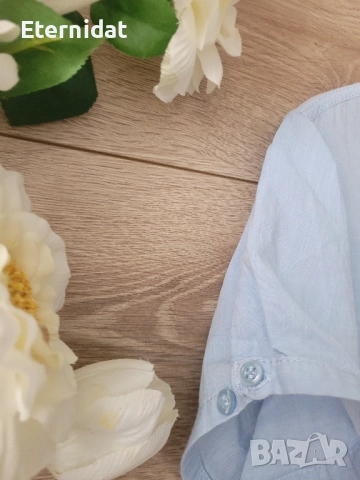 Памучна синя блузка туника YESSICA , снимка 5 - Туники - 51482736