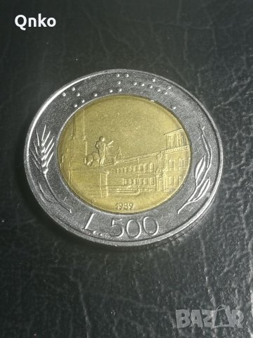 Италия, 500 лири 1989, Italy, Italien, снимка 1