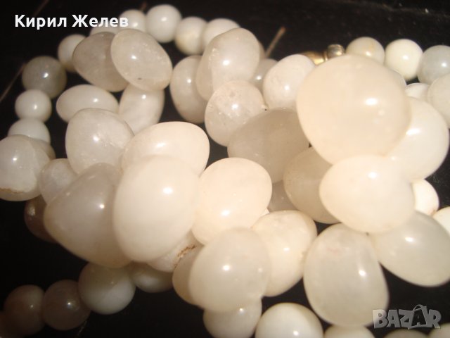 АРТ КОЛИЕ от МЛЕЧЕН БЯЛ КВАРЦ ПОЛУСКЪПОЦЕНЕН КАМЪК РЪЧНО НАНИЗАНО 16561, снимка 6 - Колиета, медальони, синджири - 30691365
