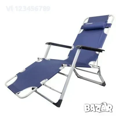 Сгъваем Усилен Шезлонг с подлакътник и възглавница