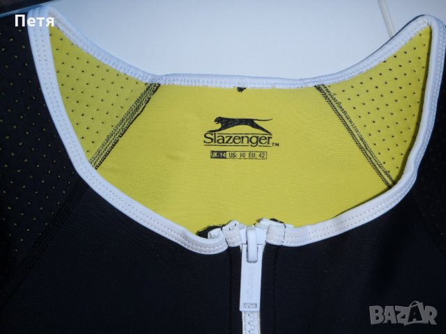 Дамски неопренов бански костюм Slazenger Zip Short Sleeve Swimsuit Ladies, снимка 4 - Водни спортове - 31465321