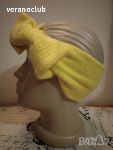 Зимна лента за глава Жълта