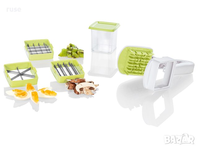 НОВИ! Универсално ренде с 3 приставки контейнер с капак, снимка 5 - Аксесоари за кухня - 42891795