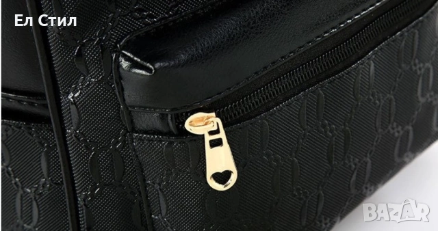 Комплект раница и 3 чантички / Цвят: Черен, снимка 9 - Раници - 53309916