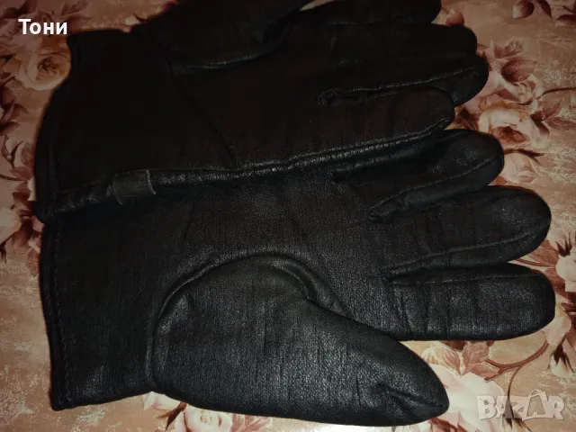 Нови Мъжки Топли Ръкавици Изцяло от Естествена Кожа Черни , снимка 7 - Ръкавици - 47843723