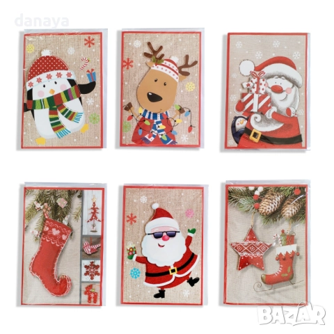 6284 Музикална коледна картичка с бял плик, снимка 2 - Други - 52637128