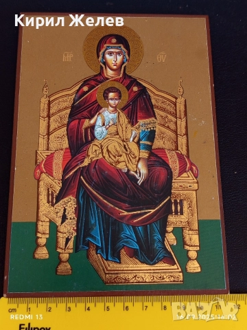 Икона БОГОРОДИЦА на ТРОНА с младенеца Исус 51318, снимка 7 - Икони - 51734180