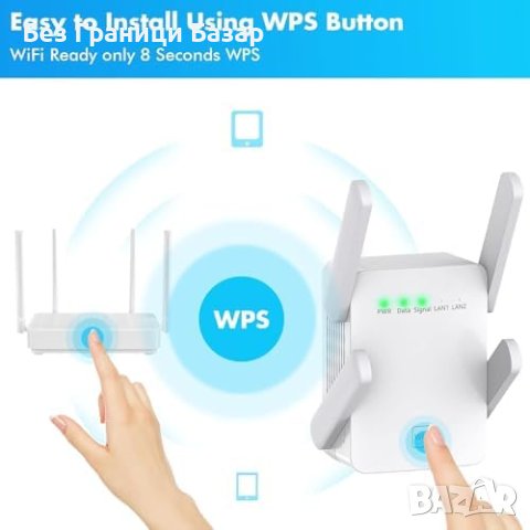 Нов 300Mbps Wi-Fi Booster - Стабилен Сигнал, Широк Обхват, снимка 6 - Друга електроника - 44179679