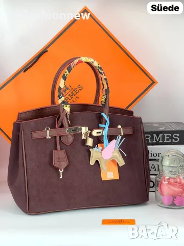 Hermes Birkin 35 велур, снимка 3 - Чанти - 55959019