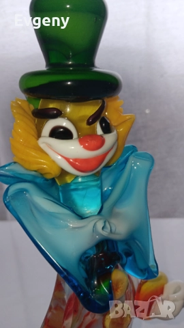 Клоун от Муранско стъкло , снимка 4 - Статуетки - 52638265