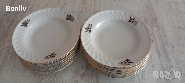 Чинии български порцелан - 14 броя, снимка 2 - Чинии - 54177617