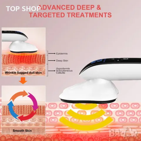 Масажор за премахване на целулит Електрически безкабелен ръчен антицелулитен масажор, снимка 9 - Масажори - 48938419