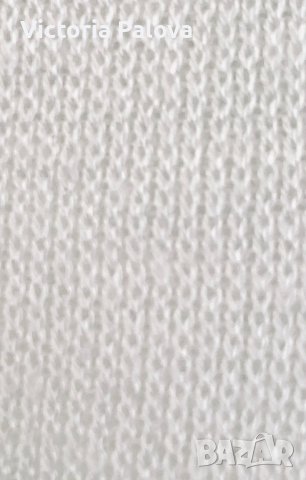 Млечнобяла блуза кежуал с V деколте, снимка 4 - Блузи с дълъг ръкав и пуловери - 40382940