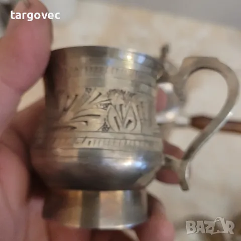 уникално красив арабски комплект за кафе с четири чаши, снимка 6 - Чаши - 48650204