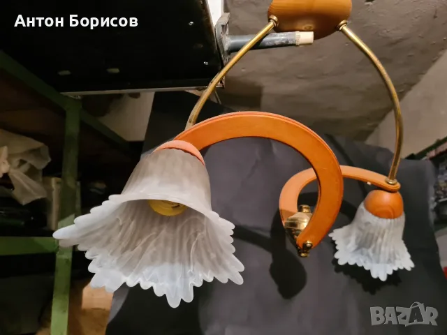 Полюлей с две фасунки,като нов, снимка 3 - Полилеи - 56476587