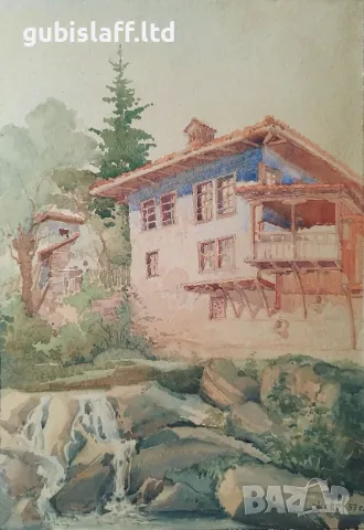 Картина, пейзаж, 1957 г., худ. Ж. Жеков (1922-1993)