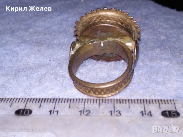 17-18 Век ВЪЗРОЖДЕНСКИ БОЛЯРСКИ АВТЕНТИЧЕН ЕТНОГРАФСКИ РЯДЪК ПРЪСТЕН БРОНЗ / САЧАН МАЙСТОРСКИ 30737, снимка 6 - Антикварни и старинни предмети - 40552655