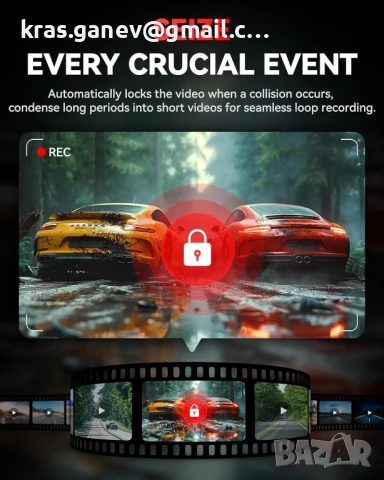 F4 4K камера за кола – предна, с тъчскрийн, гласови команди, 32GB карта, снимка 6 - Аксесоари и консумативи - 50796686