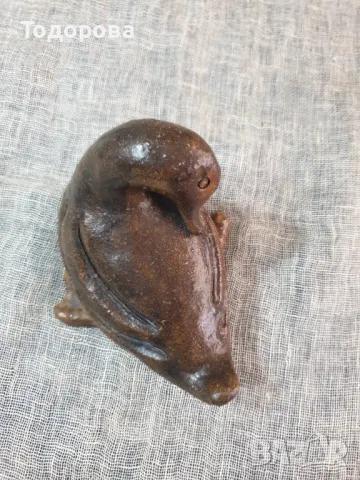 Тежка каменна пластика на патица, снимка 3 - Антикварни и старинни предмети - 48916343