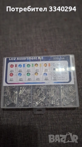 Комплект LED диоди, 200 бр., 5 мм, снимка 2 - Друга електроника - 54359301