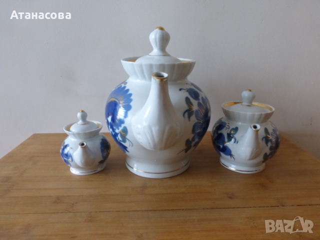 Редки украински порцеланови чайници 3 бр 1970 г чайник, снимка 3 - Аксесоари за кухня - 44566891