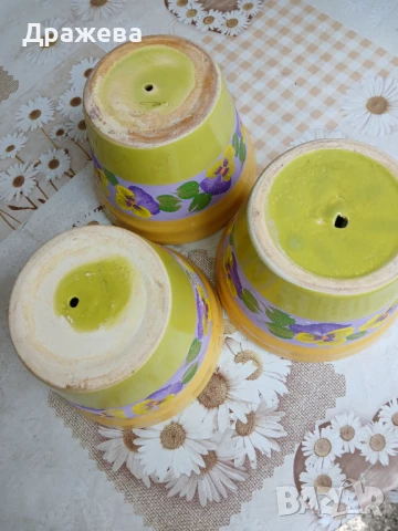 Керамични саксии за цветя, снимка 3 - Саксии и кашпи - 50758942