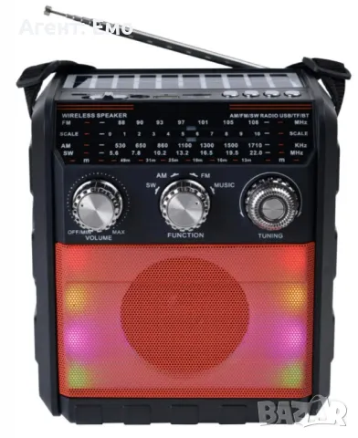 Безжична тонколонка радио със соларен панел FP-2391-S, снимка 5 - Bluetooth тонколони - 47944698