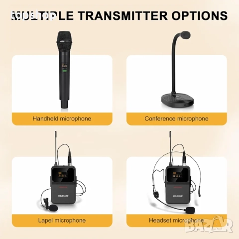 Чисто нови 4 микрофона и миксер, 4-канална безжична микрофонна система, UHF компактен безжичен ..., снимка 8 - Микрофони - 52199403