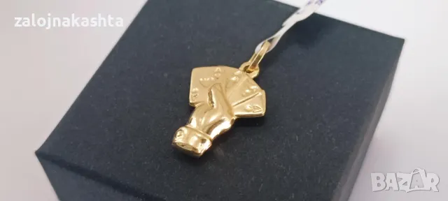 Нова Златна висулка ръка с 4 Аса-1,75гр/14кр, снимка 3 - Колиета, медальони, синджири - 48098865