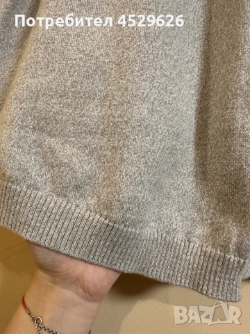 Сива блуза с дантела , снимка 4 - Блузи с дълъг ръкав и пуловери - 53237206