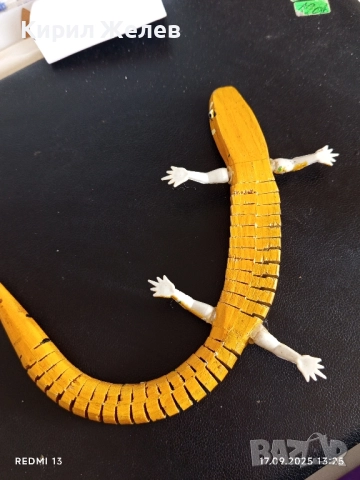 Дървен гущер саламандър сувенир за КОЛЕКЦИЯ ДЕКОРАЦИЯ 49455, снимка 8 - Други ценни предмети - 51744013