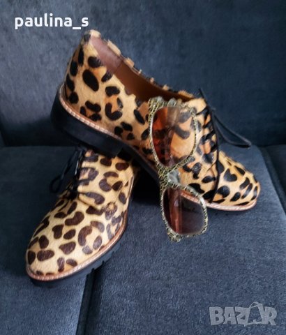 Ангилийски обувки от естествена кожа с косъм / "Office London"® , снимка 2 - Други - 29866726