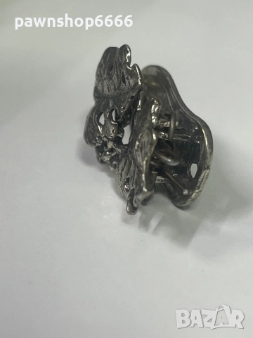 Сребърна брошка 800 проба , снимка 4 - Колиета, медальони, синджири - 52322330