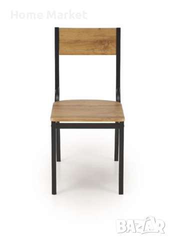 Комплект MILTON маса с 4 стола, натурално/черно   Материал - фурнирована плоскост - меламин , снимка 6 - Маси - 52596059