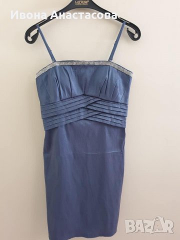 СИНЯ ЕЛЕГАНТНА РОКЛЯ , снимка 3 - Рокли - 33856334